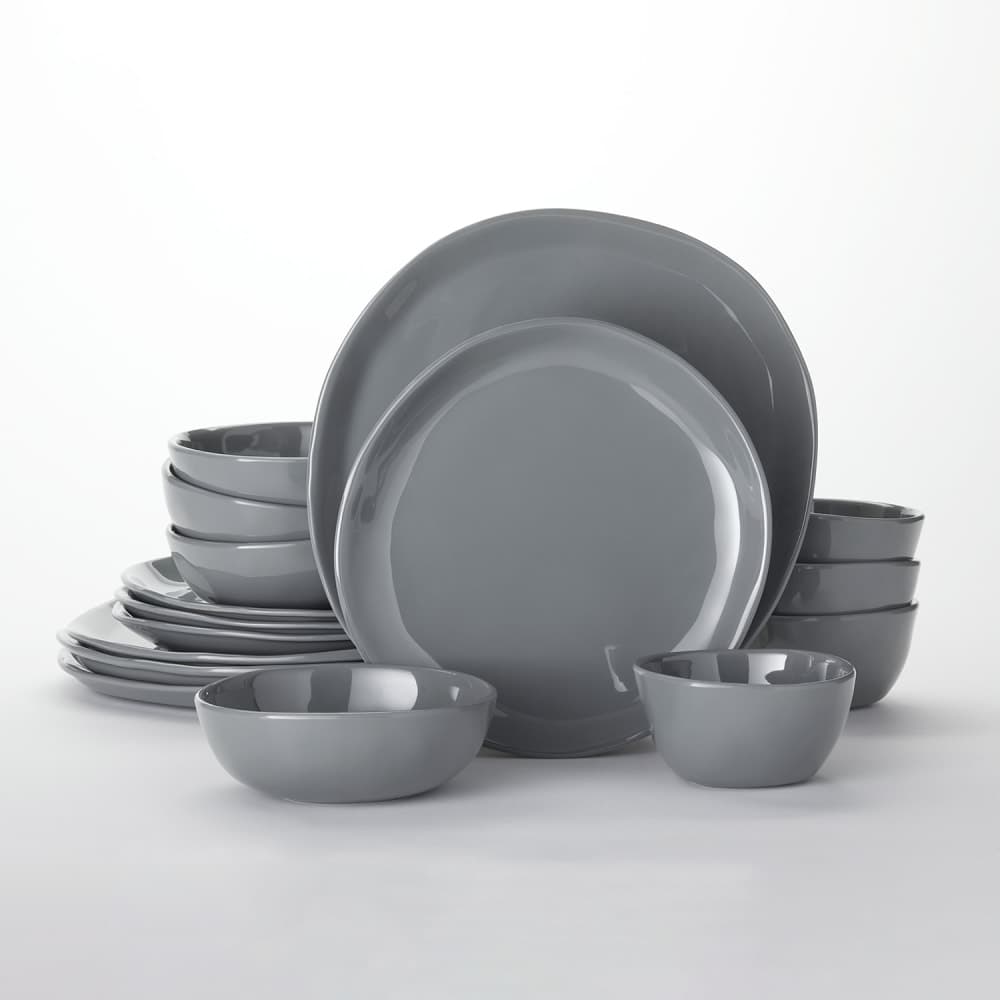 American Metalcraft CDS16ST 16 Piece Melamine Dinnerware Set, Storm
