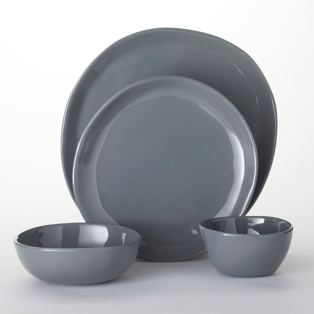 American Metalcraft CIPSST 4 Piece Melamine Individual Place Setting, Storm