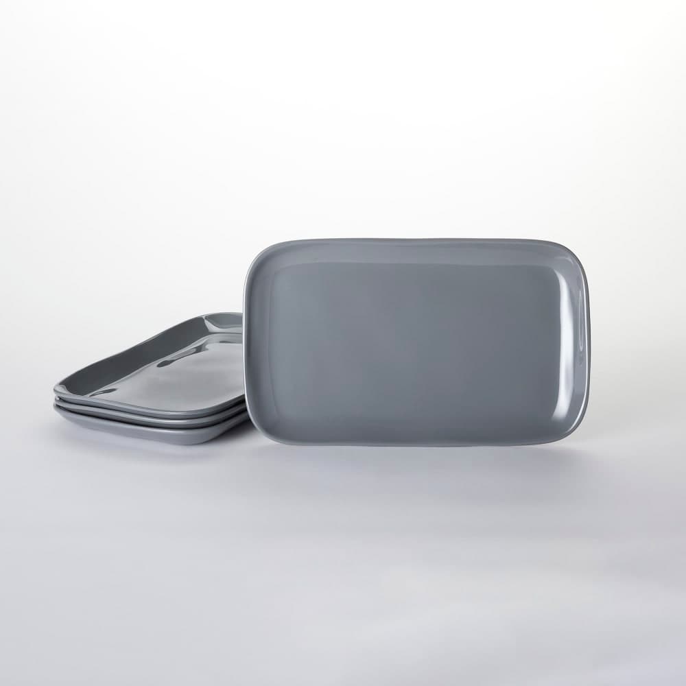 American Metalcraft CMPP12ST 12"L Rectangular Melamine Plate, Storm