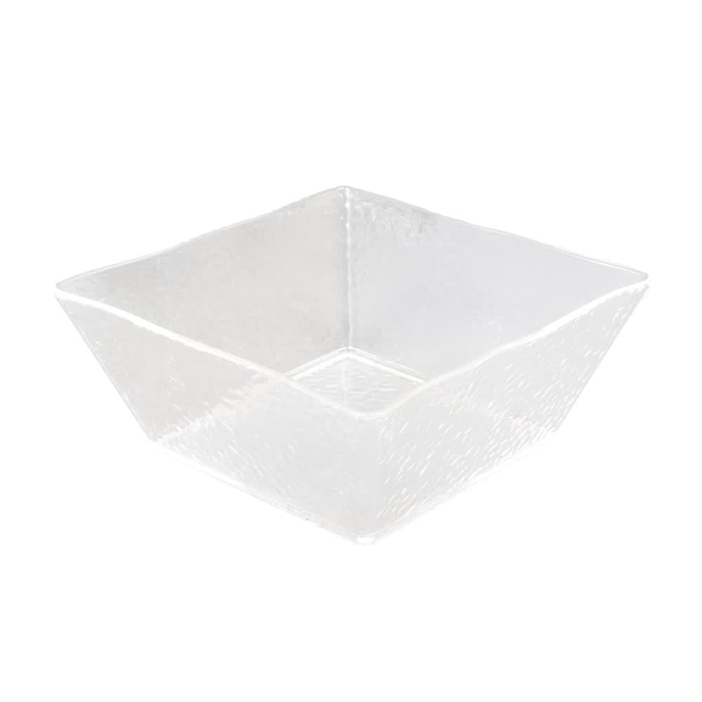 American Metalcraft CRGSQ94 9 1/2" Square Rain Bowl, 125 oz, Styrene, Clear