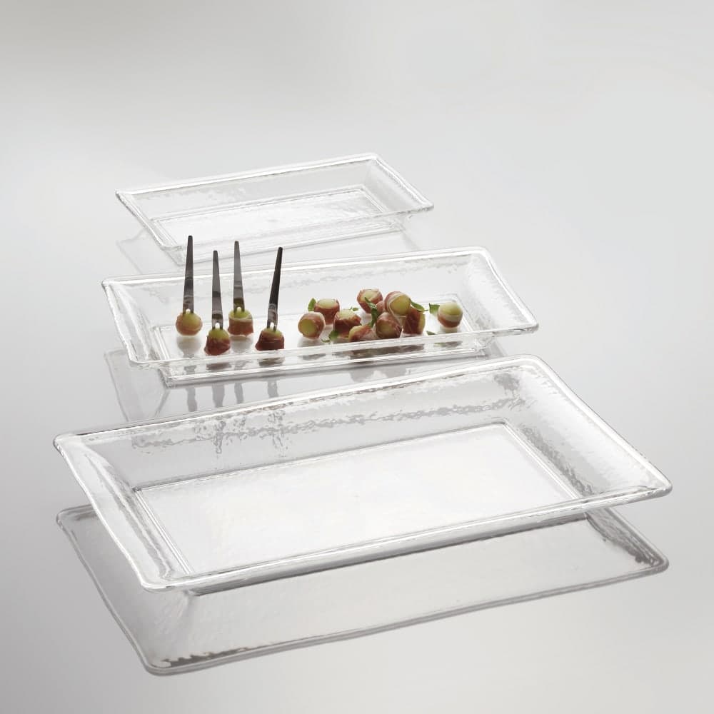 American Metalcraft CRGT19 14 1/4" x 7 1/2" Rectangular Rain Tray - Styrene, Clear