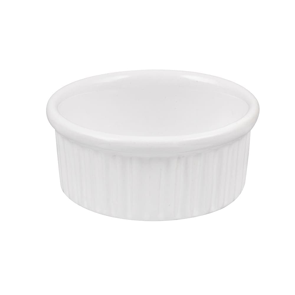 American Metalcraft CRMK4 Fluted Ramekin w/ 4 oz Capacity, Ceramic/White