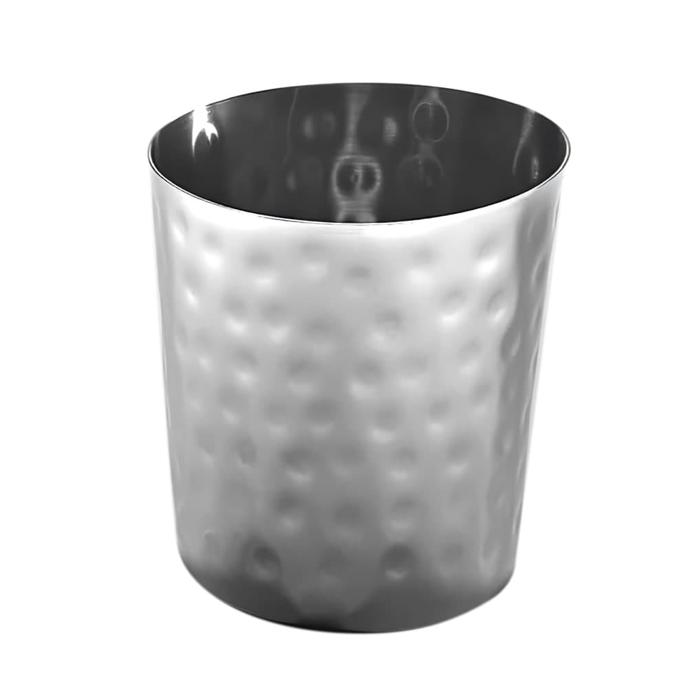 American Metalcraft FFHM35 26 oz Round French Fry Cup - Hammered-Finish Stainless