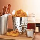 American Metalcraft FFHM35 26 oz Round French Fry Cup - Hammered-Finish Stainless thumbnail 2