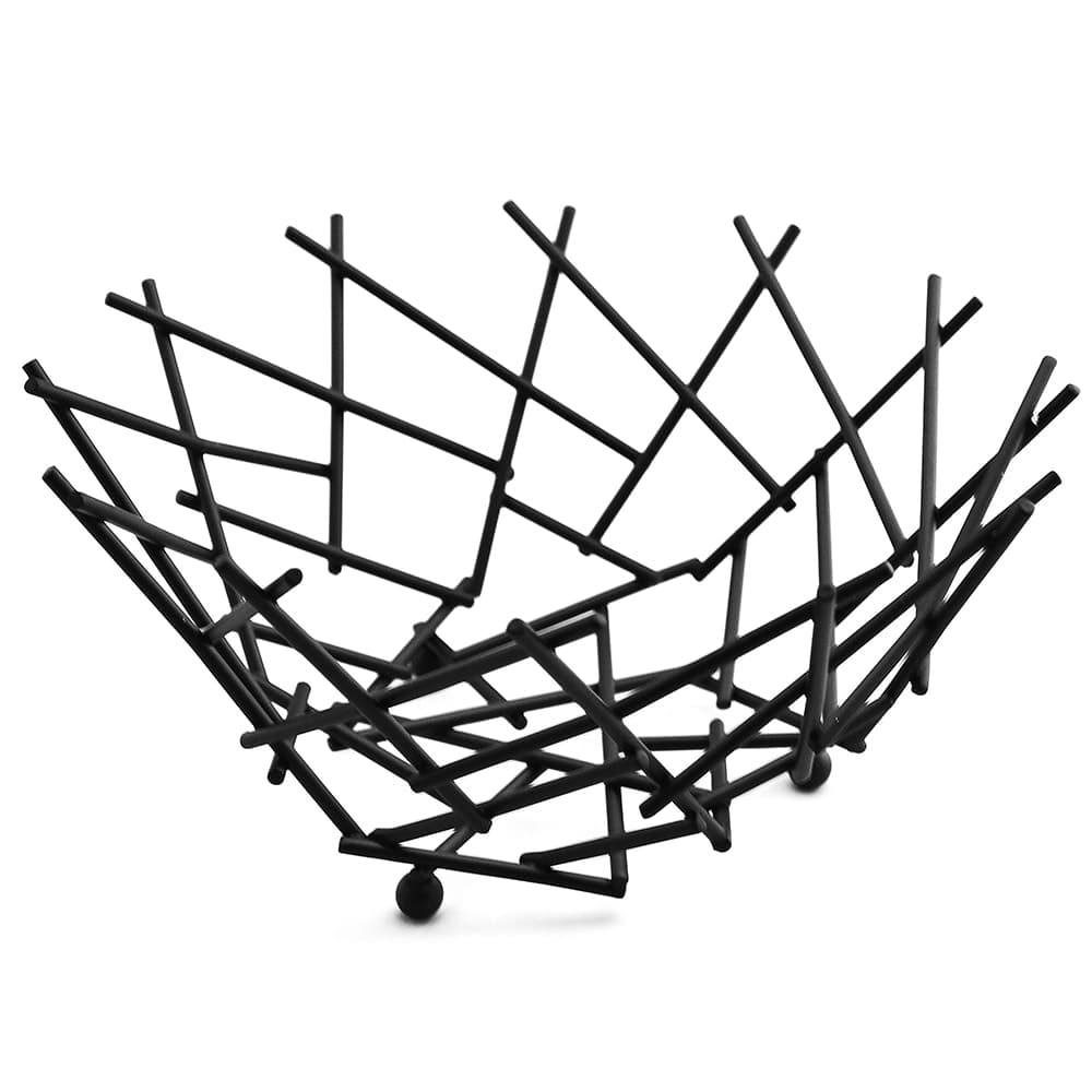 American Metalcraft FRUB12 8" Thatch Basket, Black