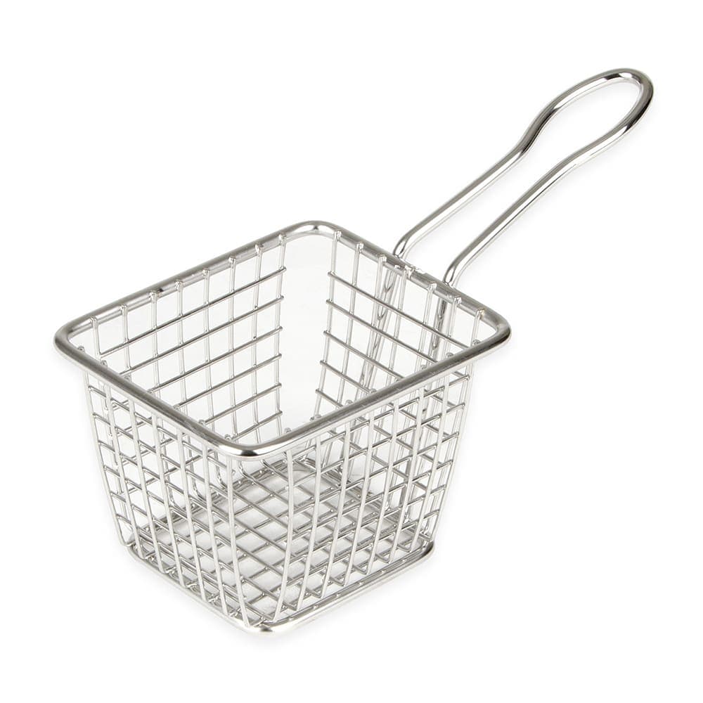 American Metalcraft FRYT433 4" Mini Rectangular Tabletop Fry Basket, Stainless