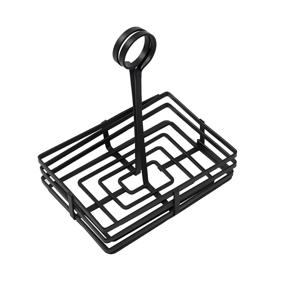 American Metalcraft FWC68 Flat Condiment Basket w/ Slotted Handle, Black