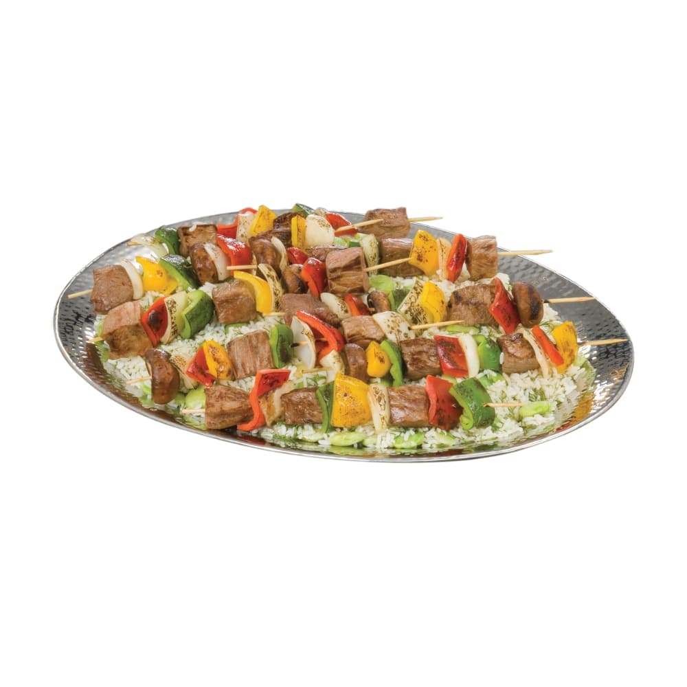 American Metalcraft HMOV1418 14 1/2" Oval Bowl, Hammered, Stainless