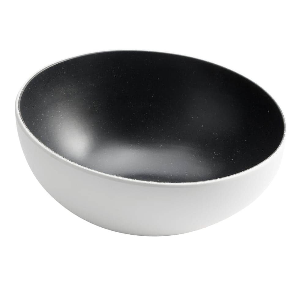 American Metalcraft LFTBB11 110 oz Round Melamine Bowl, White w/ Black Speckles