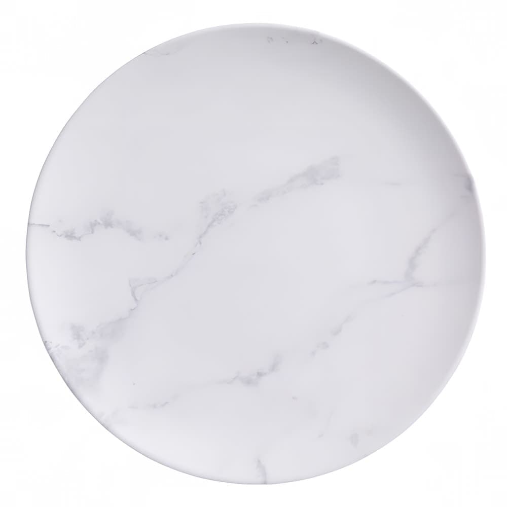 American Metalcraft MCP11MA 11 1/2" Round Melamine Plate, Matte Marble White