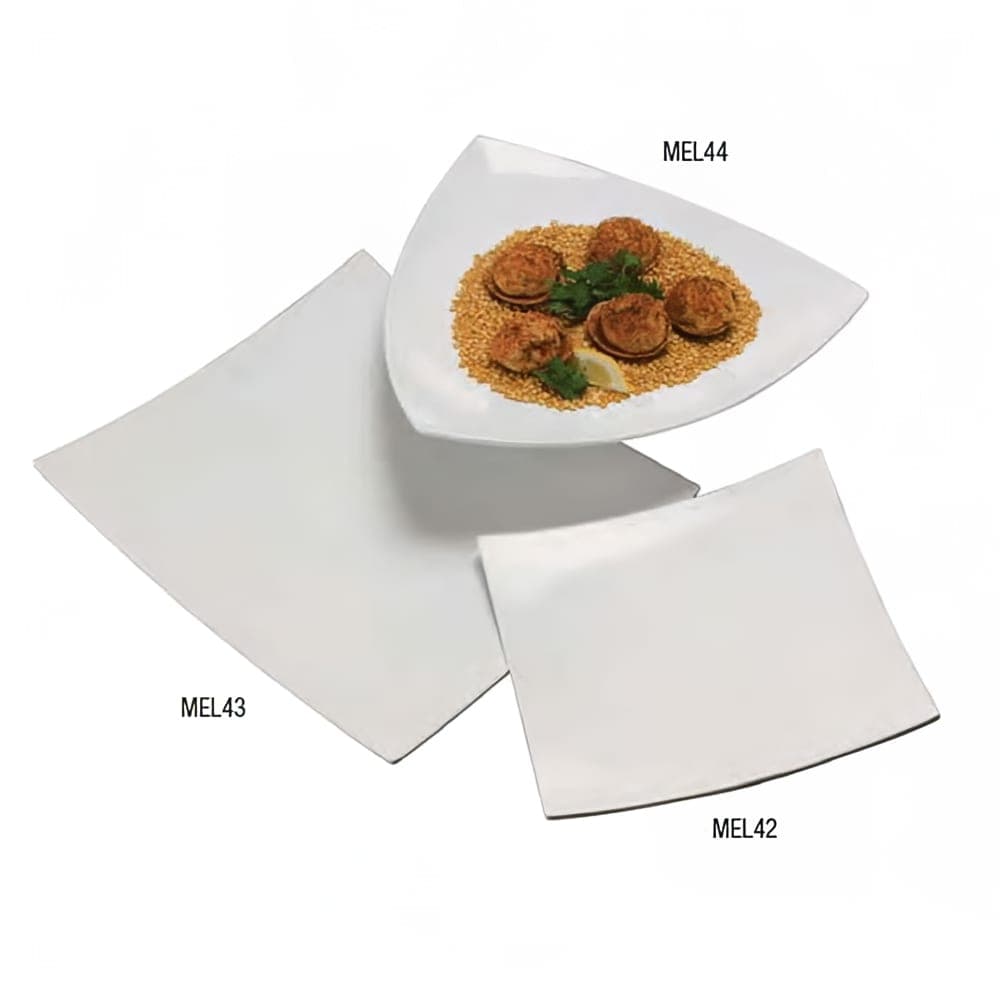 American Metalcraft MEL43 16" Square Melamine Dinner Plate, White
