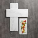 American Metalcraft MW18 Rectangular Serving Board - 17 3/4" x 8 3/4", Melamine, White Marble thumbnail 2