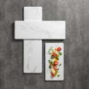 American Metalcraft MW24 Rectangular Serving Board - 24" x 8 3/4", Melamine, White Marble thumbnail 2