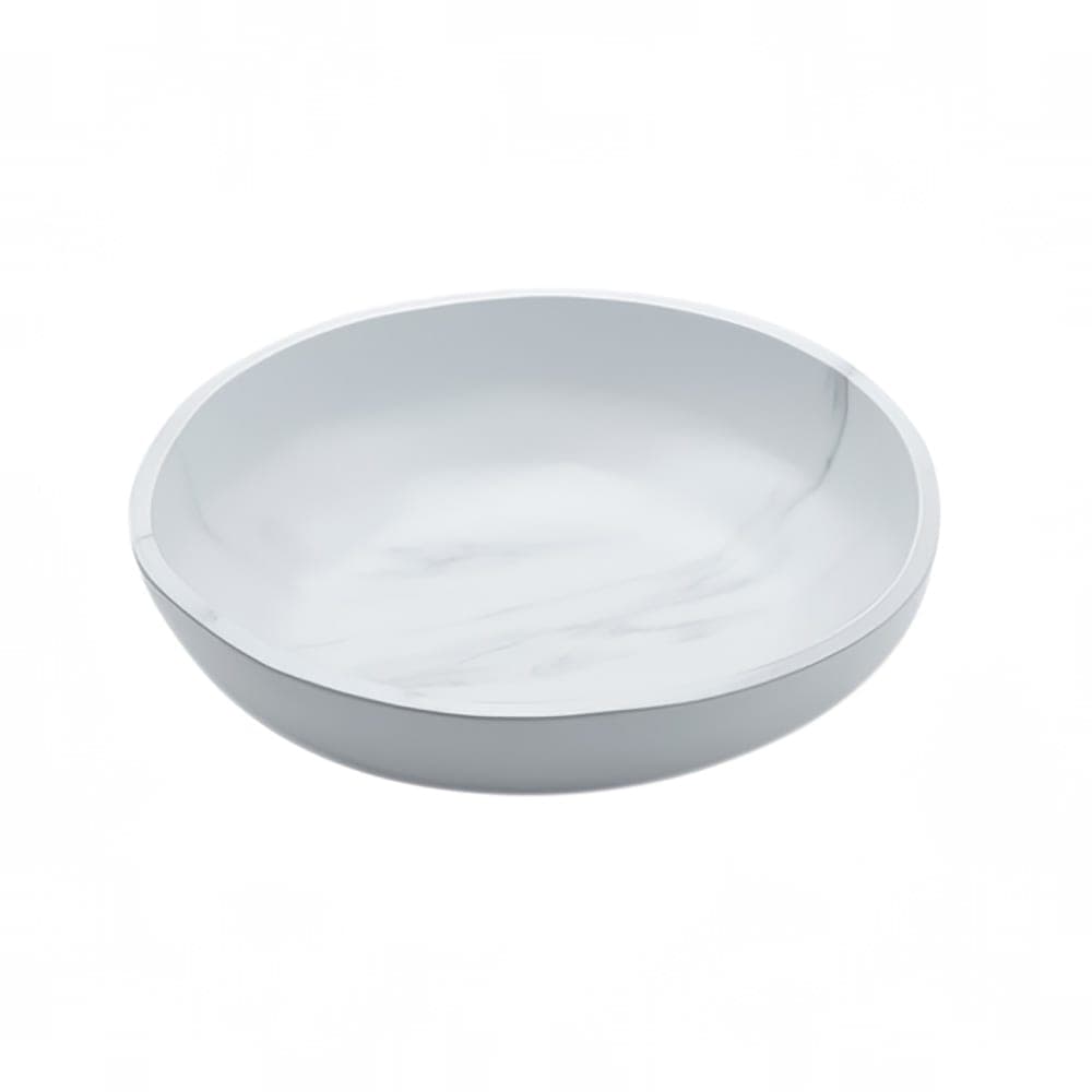American Metalcraft MWB12 137 oz Round Melamine Serving Bowl, White Marble