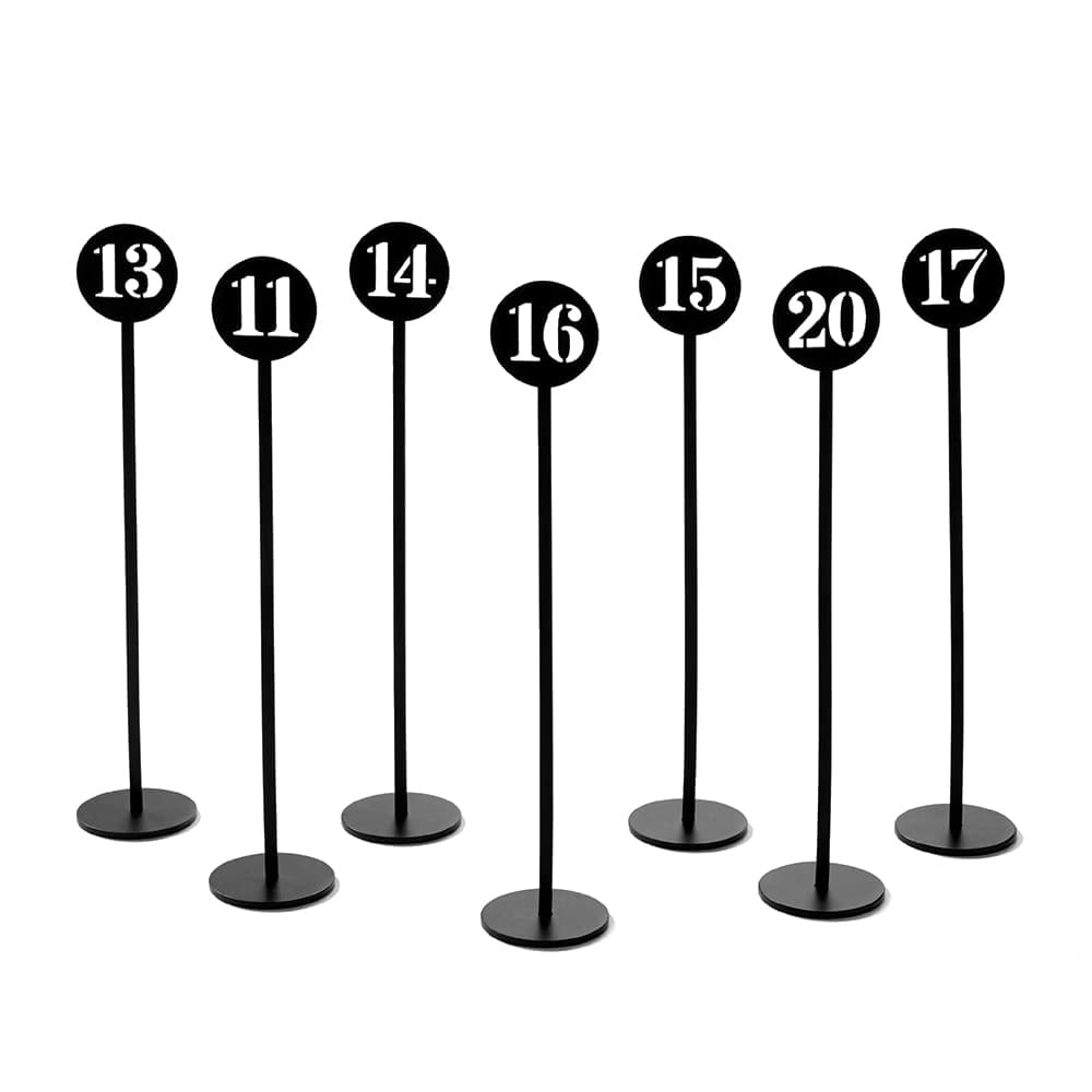 American Metalcraft NSB30 10" Number Stand w/ #21-30 Cards - Stainless Steel, Black
