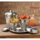 American Metalcraft OSCAR2 5" Mini Trash Can Serving Basket, 32 oz, Stainless Steel thumbnail 4