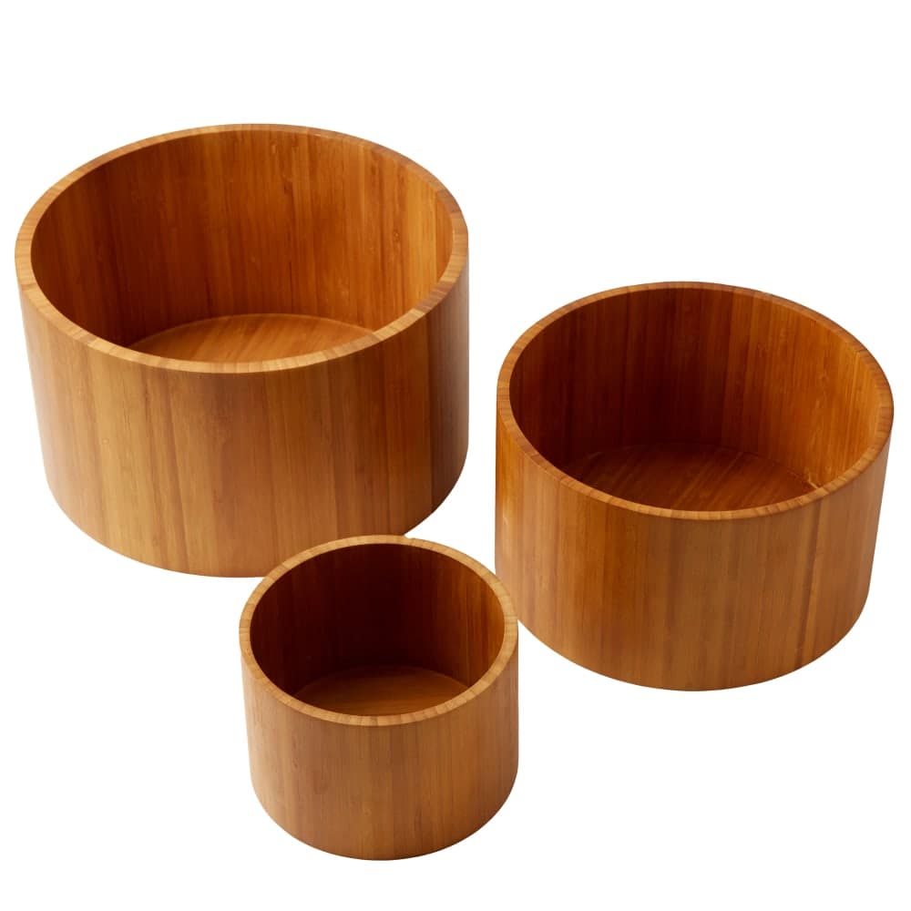 American Metalcraft RBRS3 3 Set Riser, Bamboo