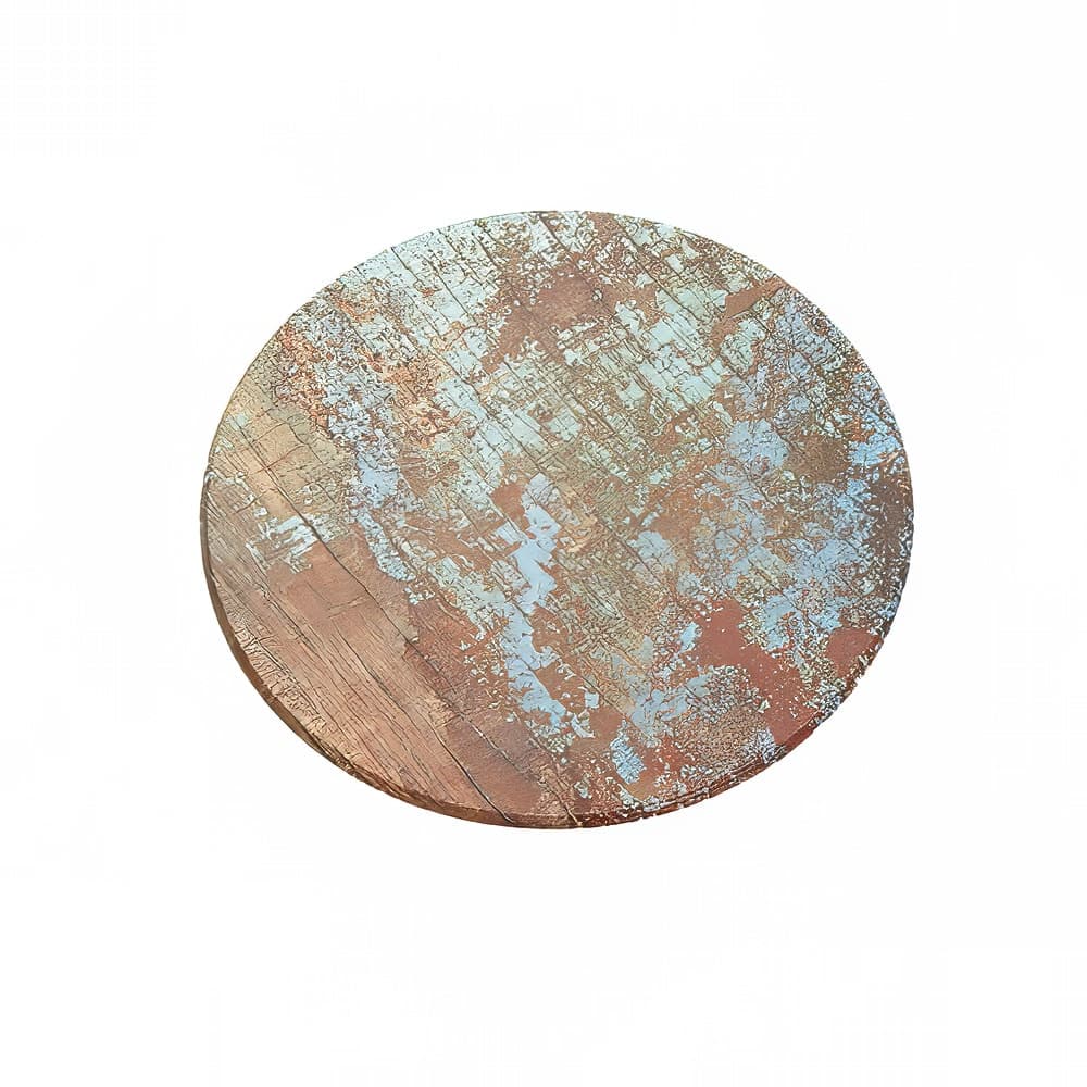 American Metalcraft RM14 14" Round Melamine Serving Board, Reclaimed Wood Pattern