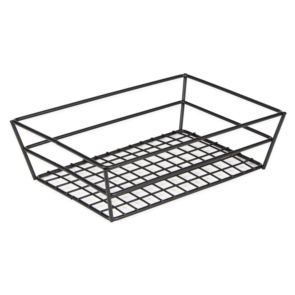 American Metalcraft RMB95B Rectangular Basket w/ Grid Bottom, Black