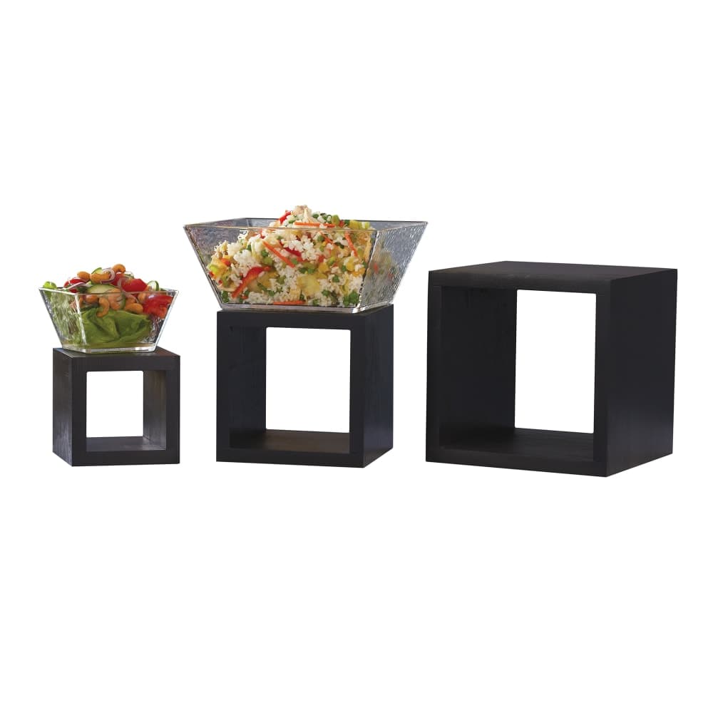 American Metalcraft RSB1 3 Piece Wood Riser Set, Black