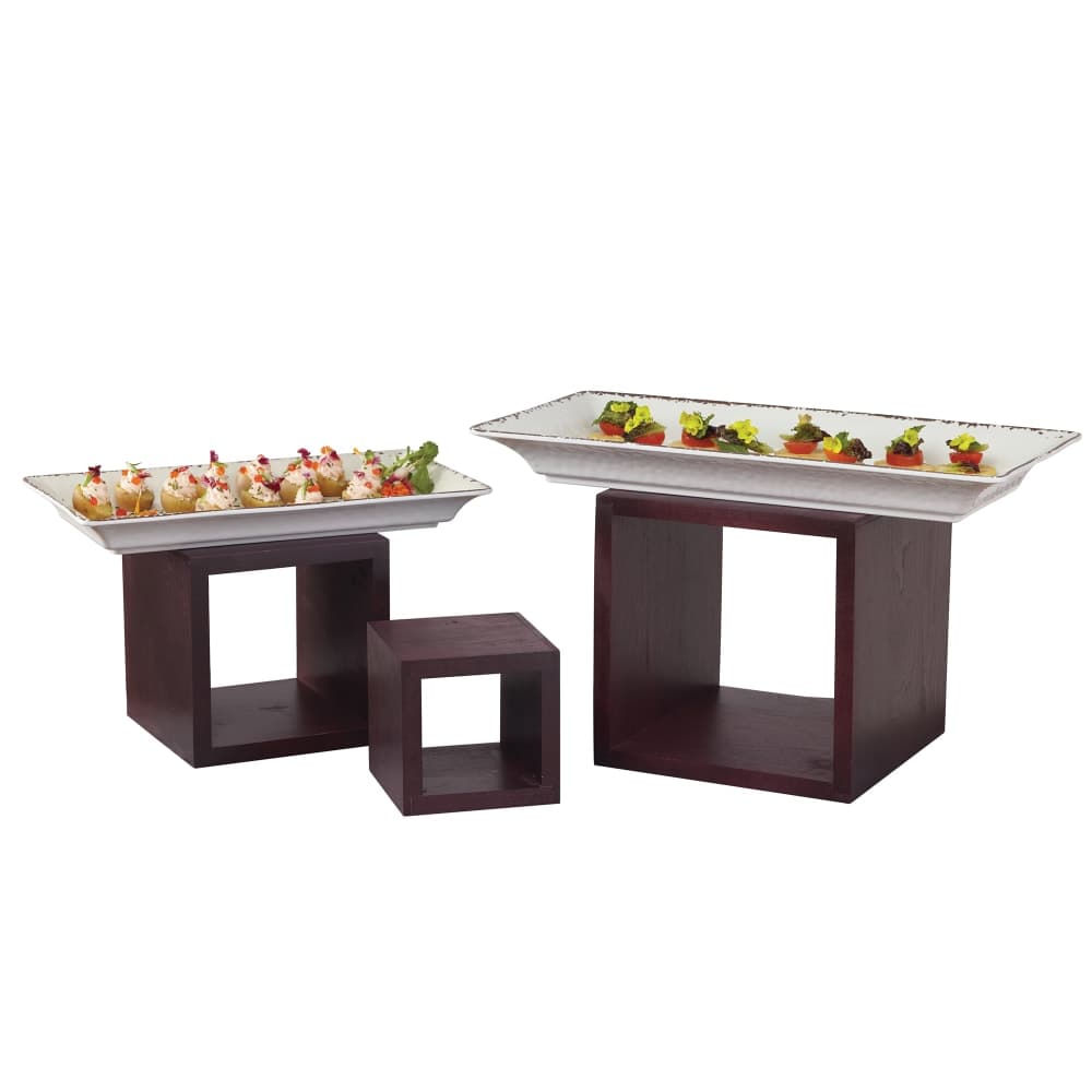 American Metalcraft RSM2 3 Piece Wood Riser Set, Mahogany