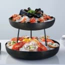 American Metalcraft RSRB4 7 1/2" Round Pizza Stand - 4"H, Rubberized Steel, Black thumbnail 2