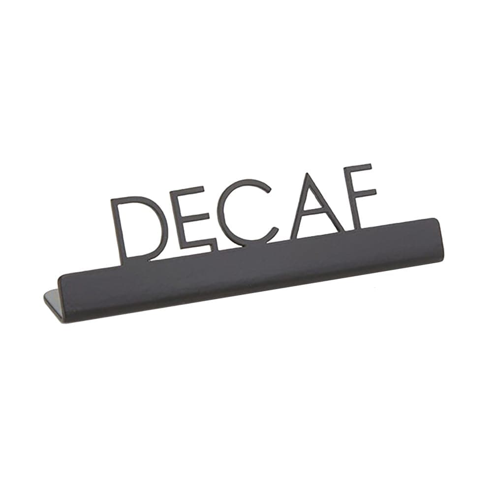American Metalcraft SBD5 "Decaf" Table Tent Sign - 5" x 1 1/4", Stainless, Black