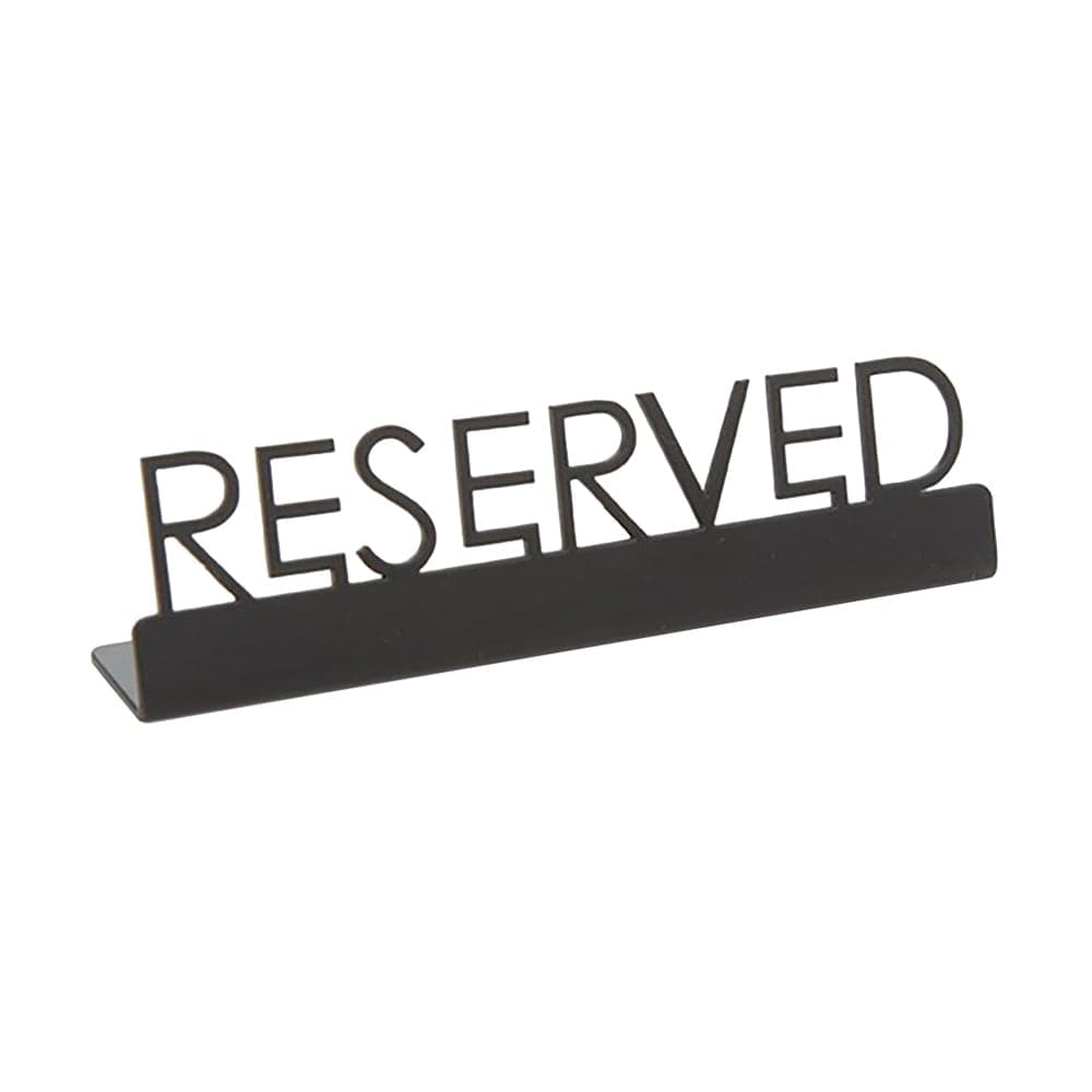 American Metalcraft SBR5 "Reserved" Table Tent Sign - 5" x 1 1/4", Stainless, Black