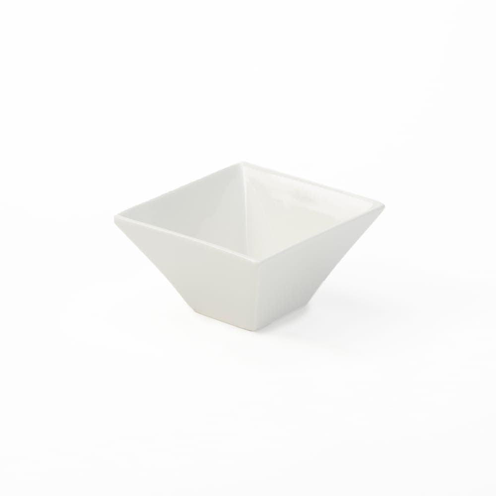 American Metalcraft SQB55 4 7/8" Square Bowl w/ 12 oz Capacity, Porcelain/White