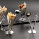 American Metalcraft SS92 5" Conical Basket w/ 1 Cone Capacity & 2 Ramekin, Black/Stainless thumbnail 2