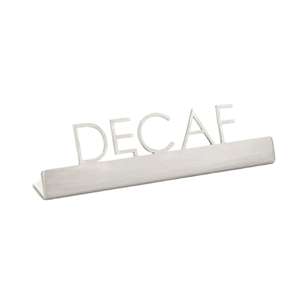 American Metalcraft SSD5 "Decaf" Table Tent Sign - 5" x 1 1/4", Stainless