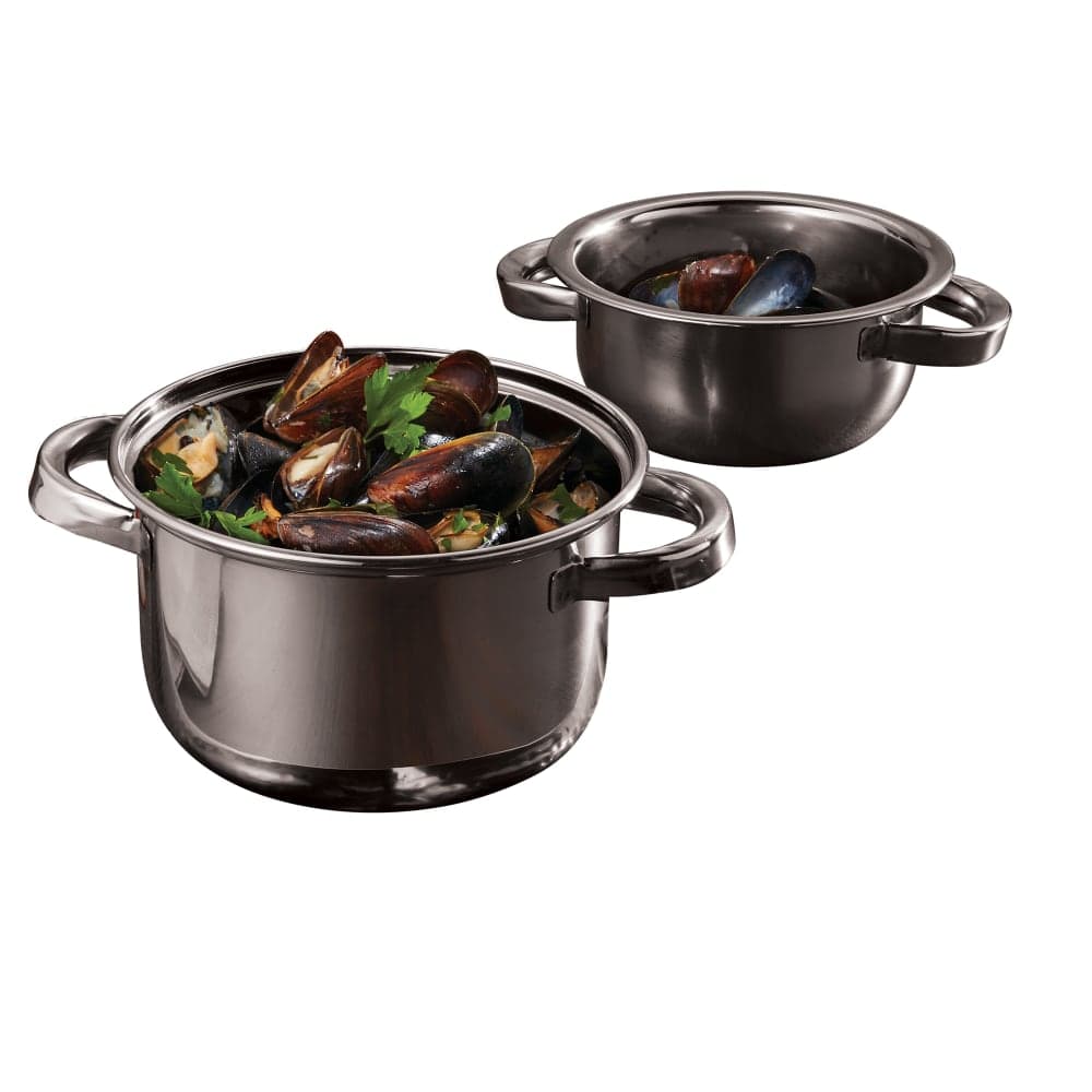 American Metalcraft SSMS9 9" Mussel Server with Cover - Stainless