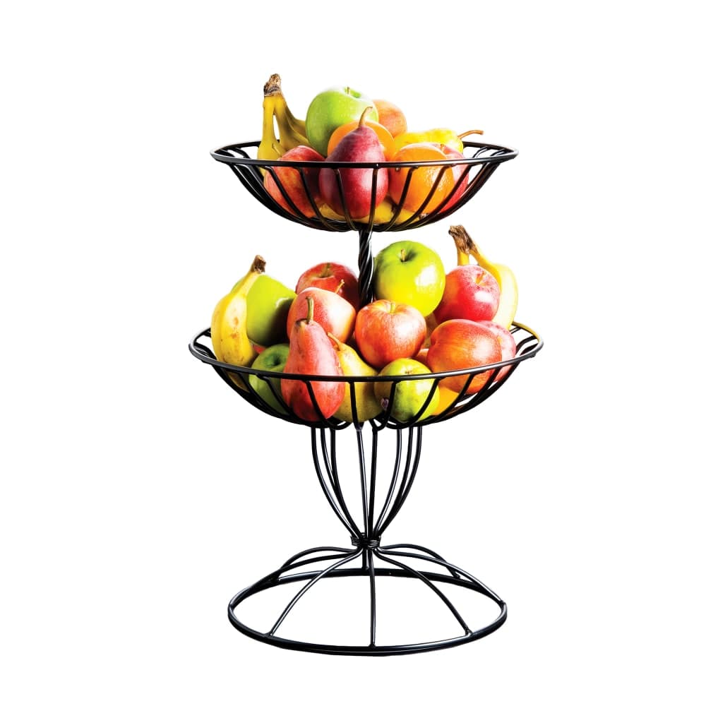 American Metalcraft TTDB2 2 Tier Basket, Wrought Iron/Black