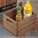 American Metalcraft WCV7 Rectangular Condiment Caddy - Wood, Vintage thumbnail 2