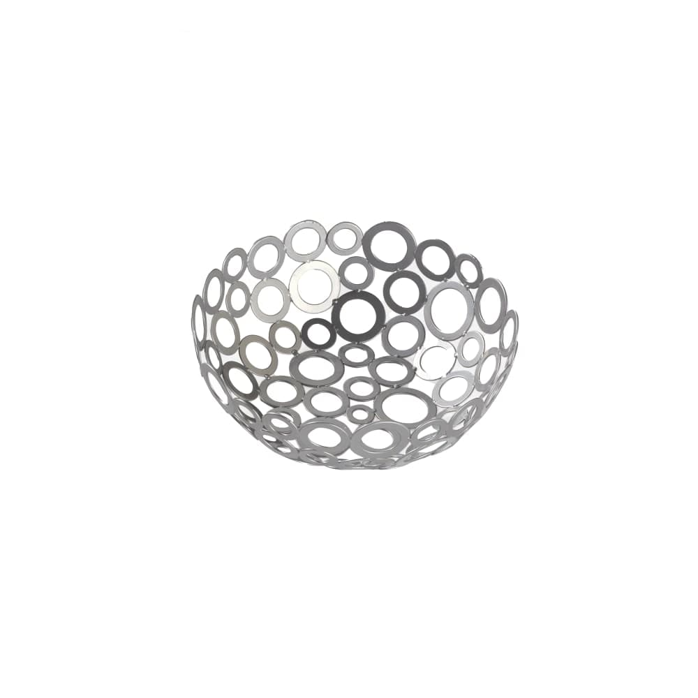 American Metalcraft WCW81 8" Round Basket w/ Ring Design, Silver