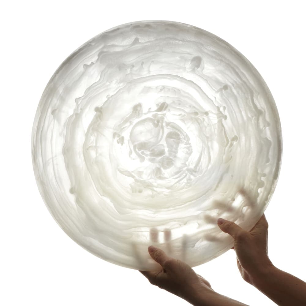 American Metalcraft WSP15 15 7/8" Round Translucence Platter - White Swirl Resin