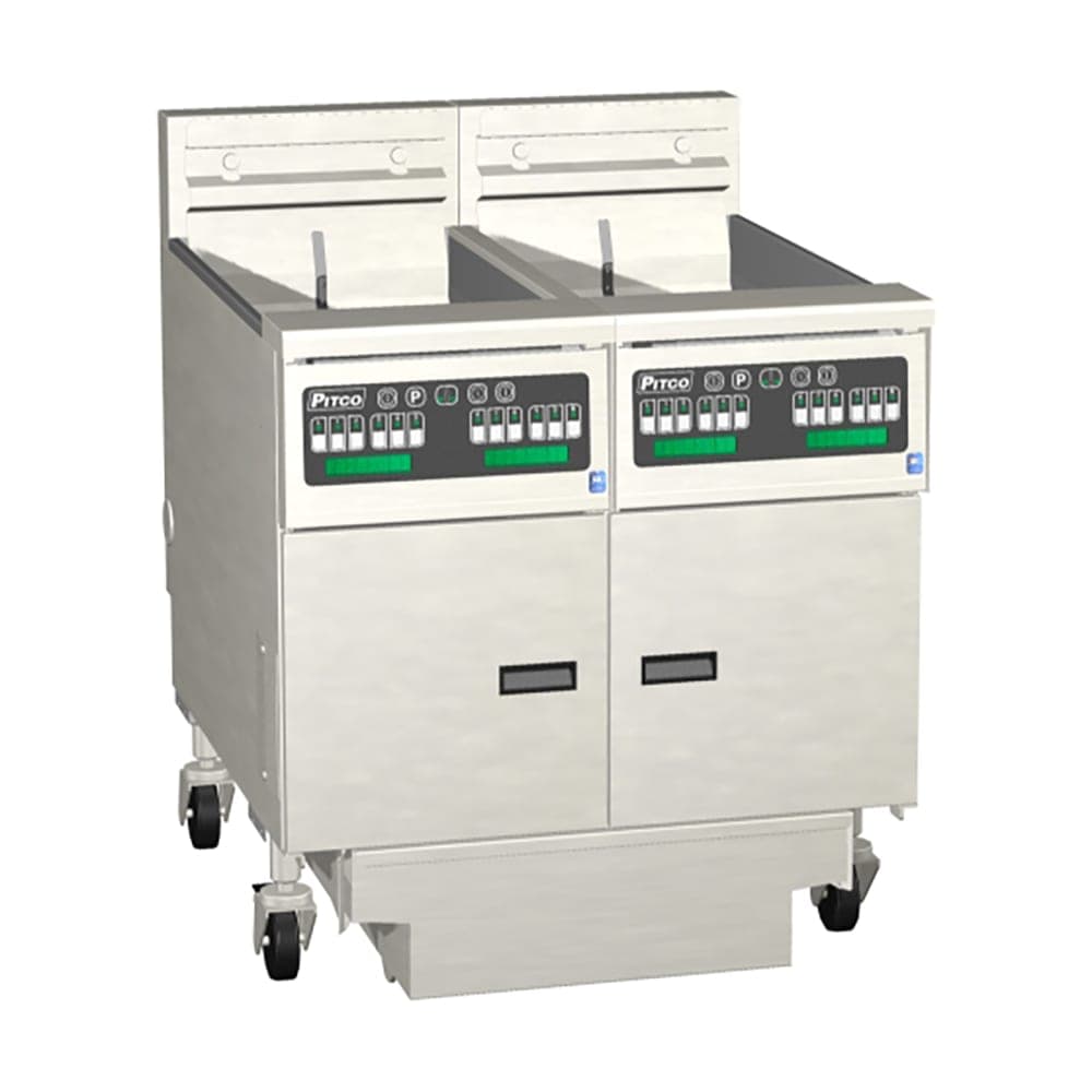 Pitco SE14RS-2FD Electric Fryer - (2) 50 lb Vats, Floor Model, 208v/1ph
