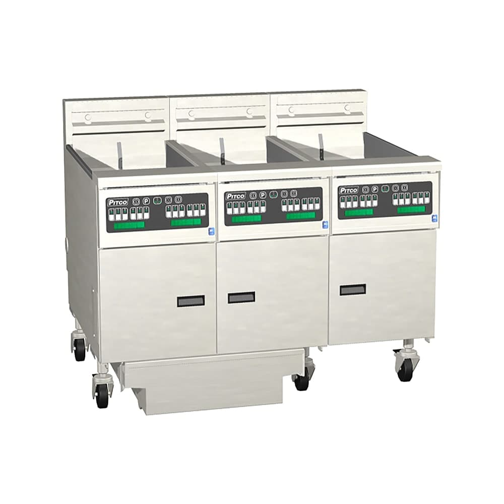 Pitco SE14S-3FD Electric Fryer - (3) 50 lb Vats, Floor Model, 208v/3ph