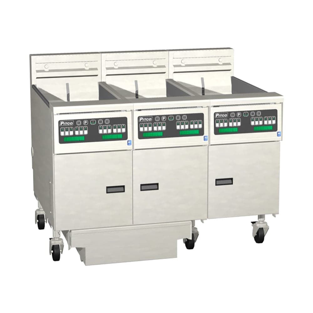Pitco SE14S-3FD Electric Fryer - (3) 50 lb Vats, Floor Model, 220v/1ph