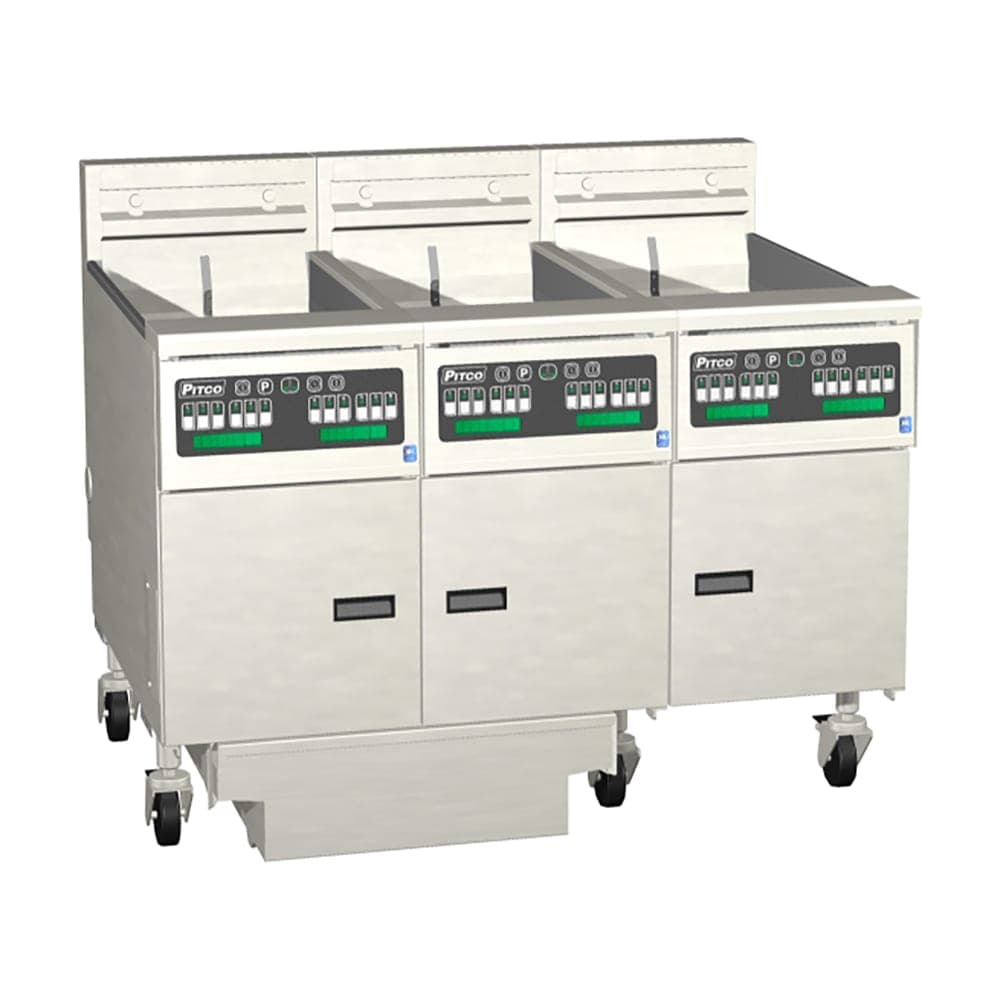 Pitco SE14S-3FD Electric Fryer - (3) 50 lb Vats, Floor Model, 240v/3ph