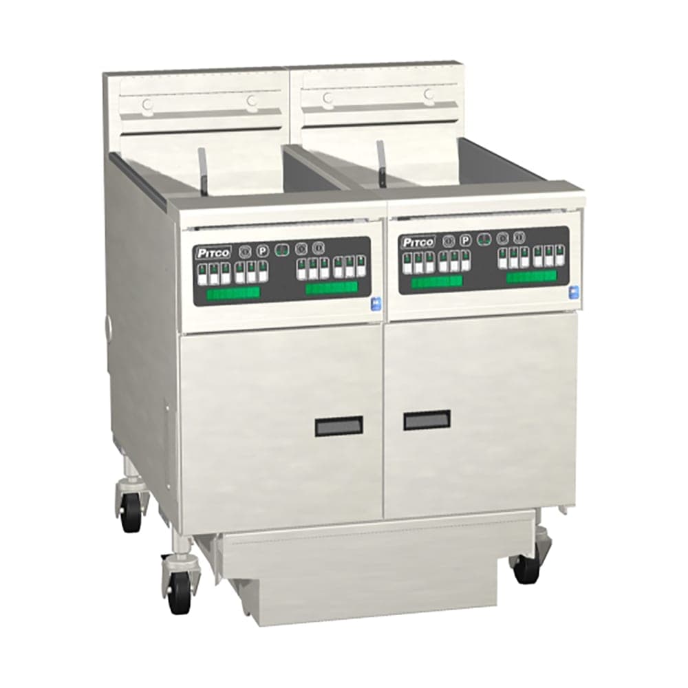 Pitco SE14T Electric Fryer - (2) 25 lb Vats, Floor Model, 208v/1ph
