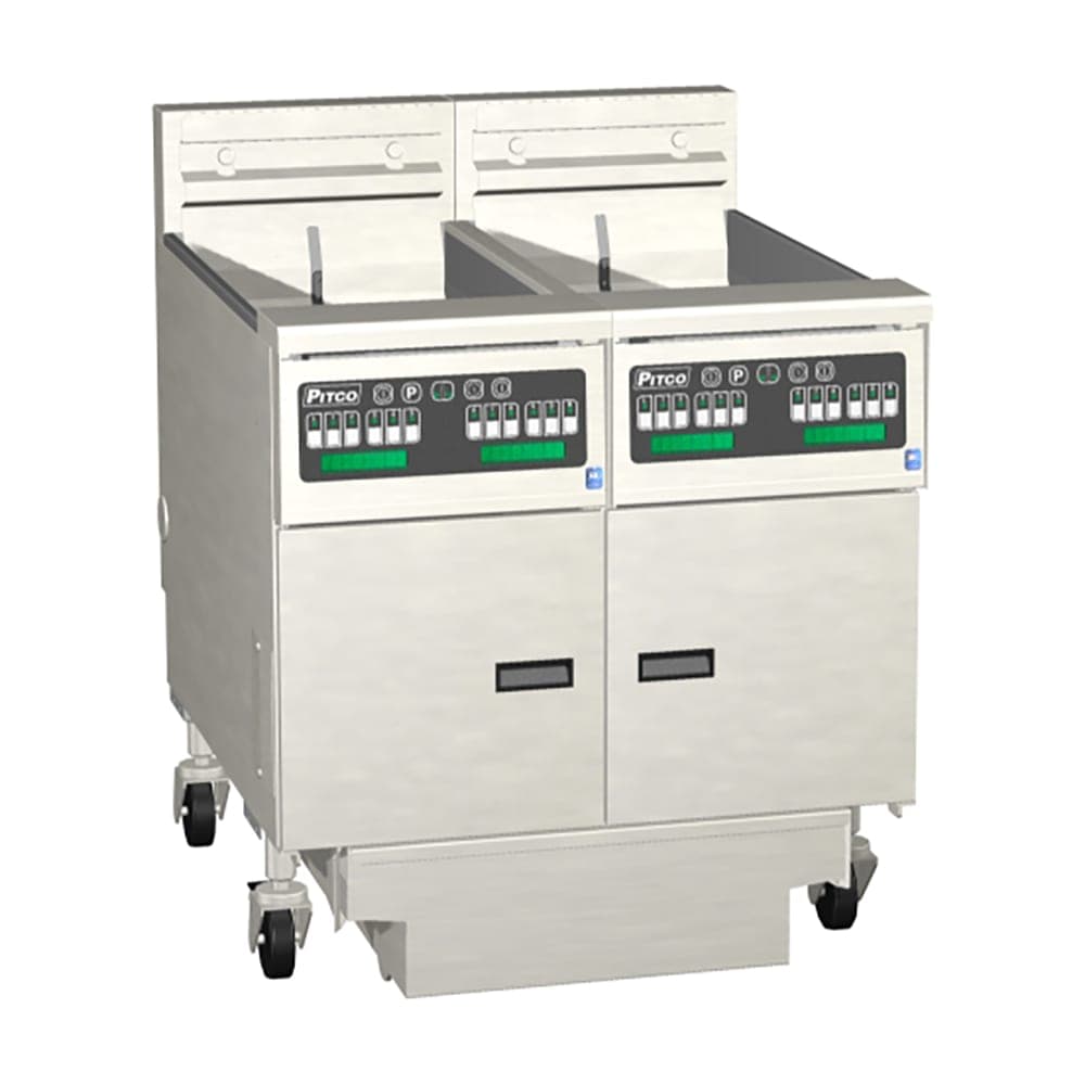 Pitco SE14T Electric Fryer - (2) 25 lb Vats, Floor Model, 220v/3ph
