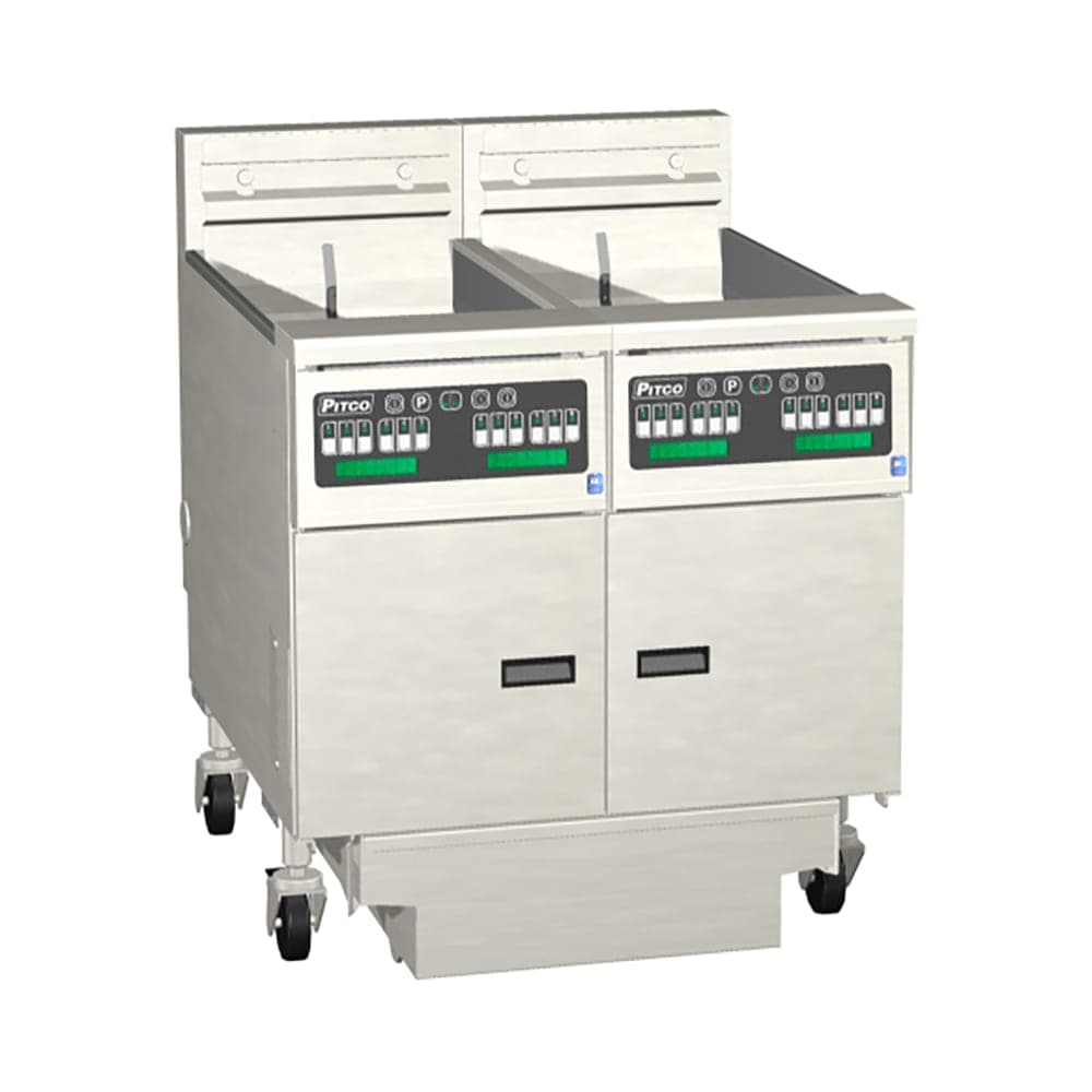 Pitco SE14X-2FD Electric Fryer - (2) 50 lb Vats, Floor Model, 240v/1ph