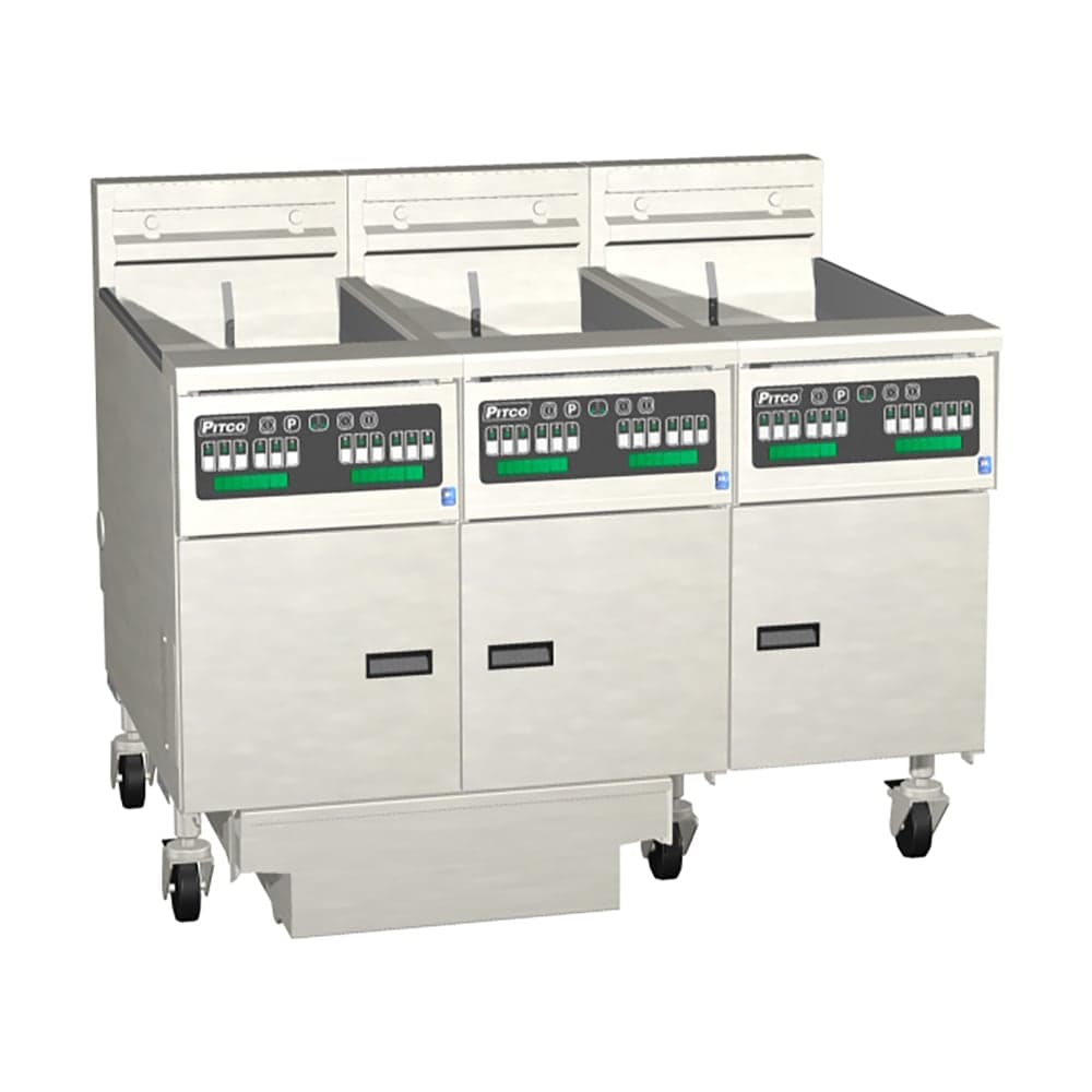 Pitco SE14X-3FD Electric Fryer - (3) 50 lb Vats, Floor Model, 208v/1ph