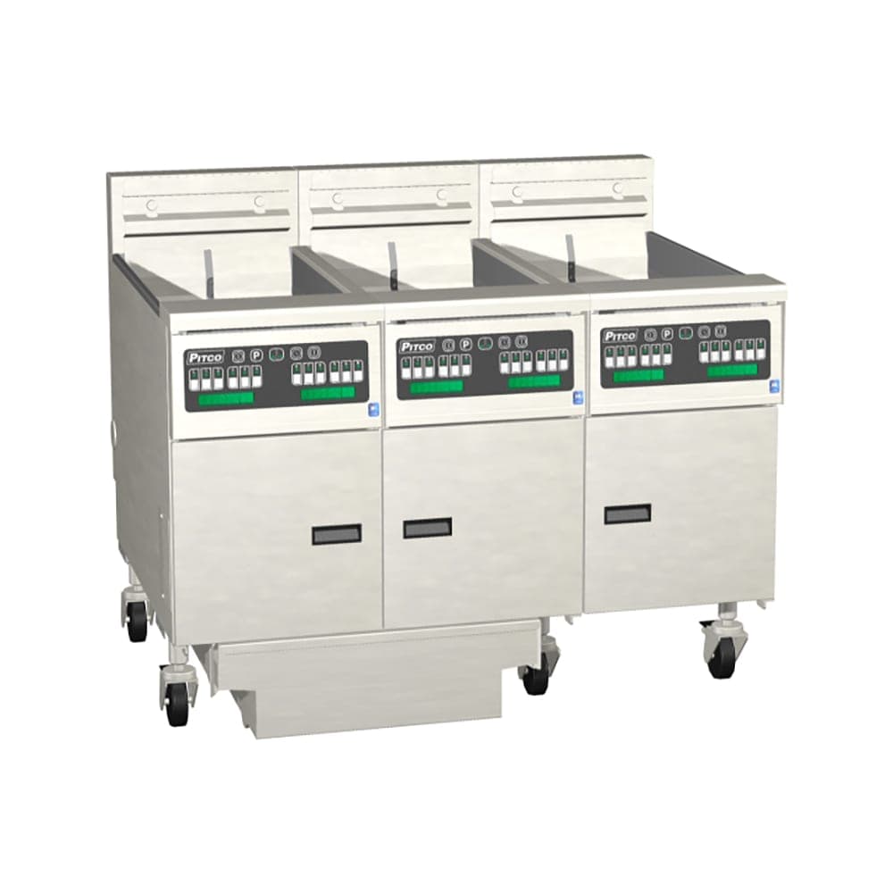 Pitco SE14X-3FD Electric Fryer - (3) 50 lb Vats, Floor Model, 208v/3ph