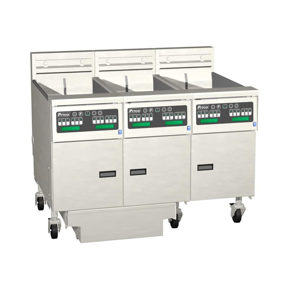 Pitco SE14X-3FD Electric Fryer - (3) 50 lb Vats, Floor Model, 220v/1ph