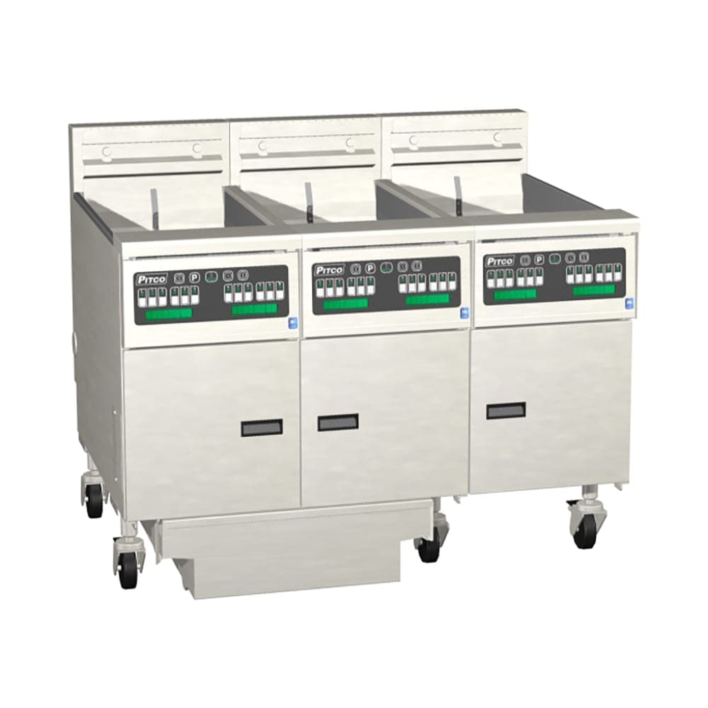 Pitco SE14X-3FD Electric Fryer - (3) 50 lb Vats, Floor Model, 240v/1ph
