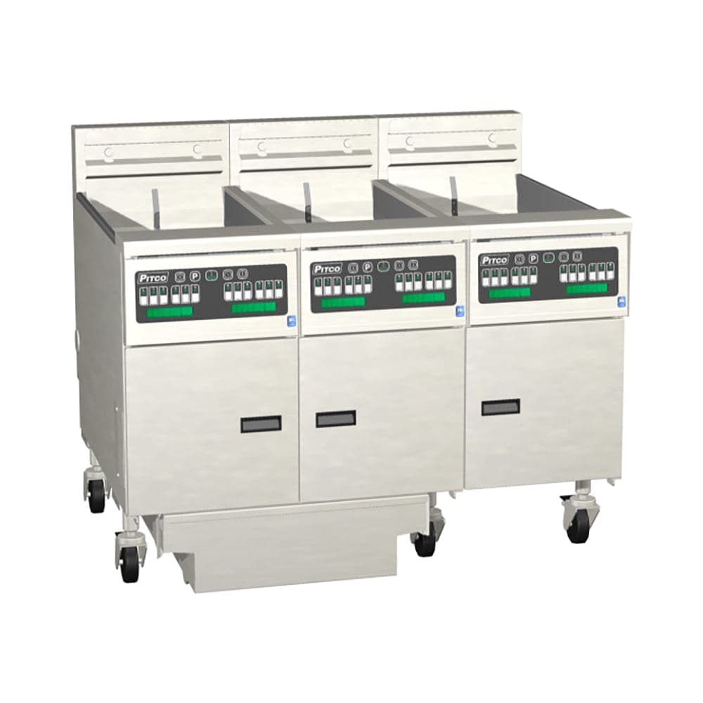 Pitco SE14X-3FD Electric Fryer - (3) 50 lb Vats, Floor Model, 240v/3ph