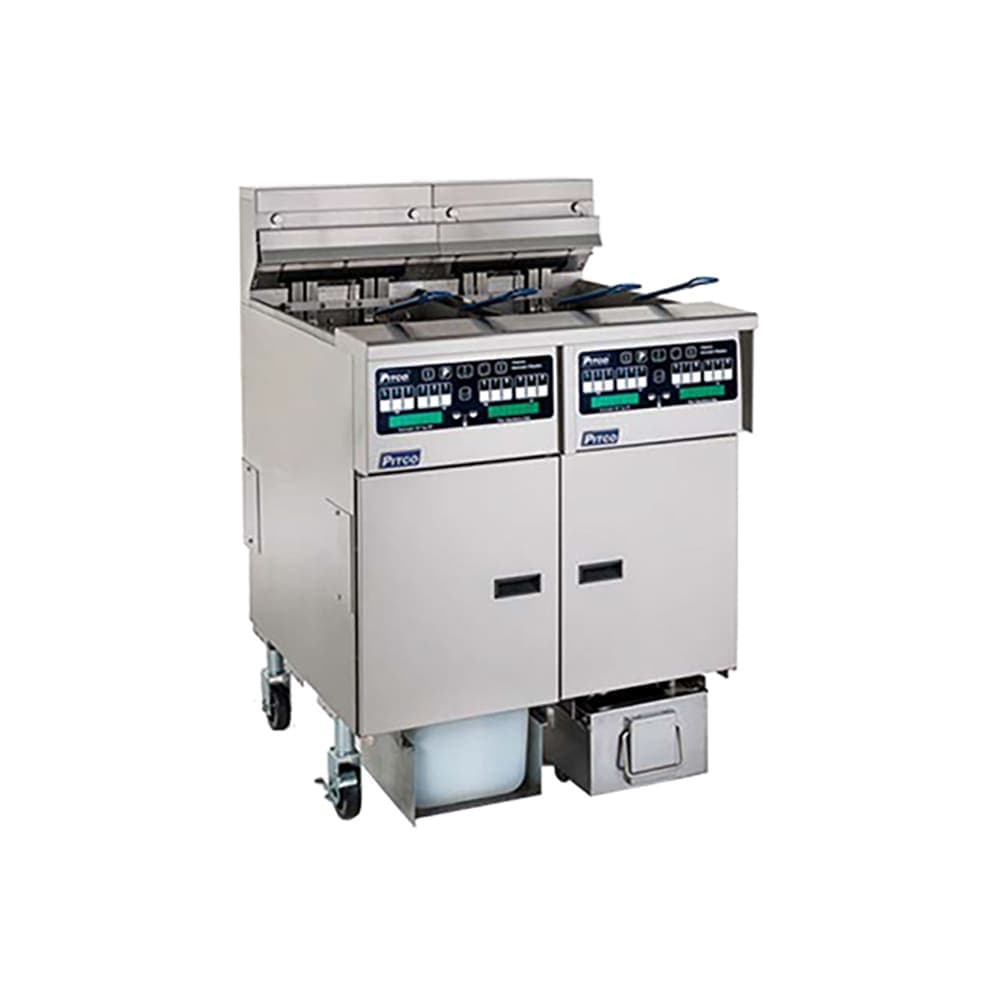 Pitco SELV14T-C/FD Electric Fryer - (2) 15 lb Vats, Floor Model, 208v/3ph