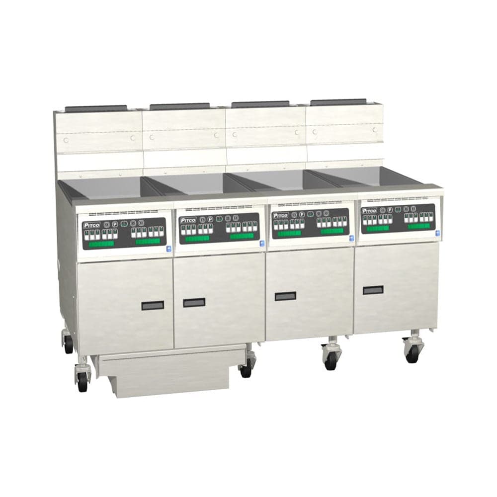Pitco SG14RS-4FD Gas Fryer - (4) 50 lb Vats, Floor Model, NG